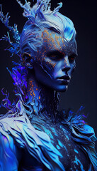 Wall Mural - portrait of a woman in carnival mask made with Generative Ai technology
