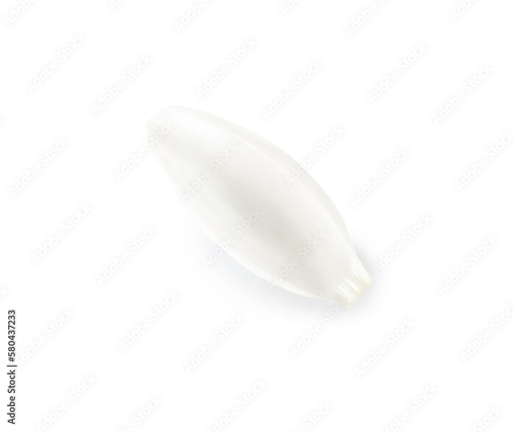 Beautiful snowdrop petal on white background