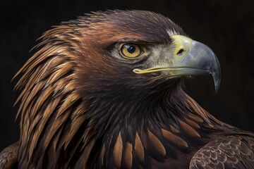 Wall Mural - Imperial eagle portrait. A close up of the face of an imperial eagle. Generative AI