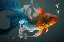 Abstract Colorful Fish In Aquarium, Generative AI