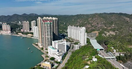 Canvas Print - Top view of Hong Kong city