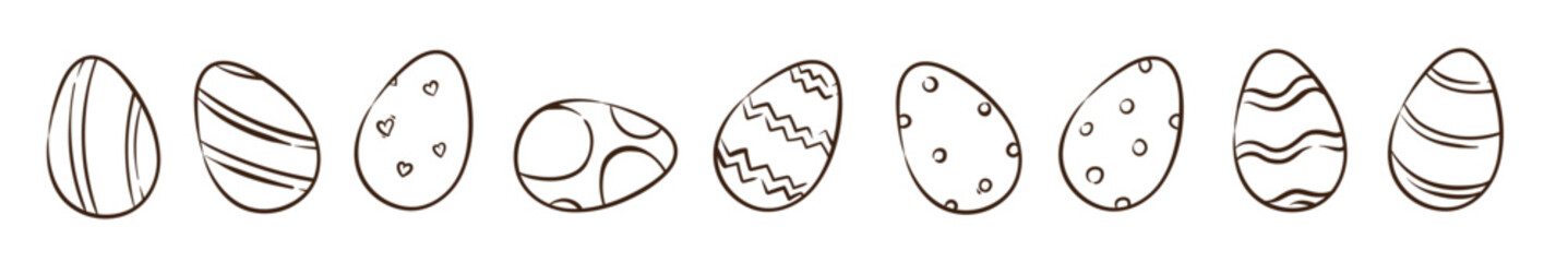 coloring book page. happy easter. black and white line art handdrawn doodle illustration for child. 