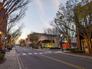 Wall Mural - early morning in downtown old town rock hill sc