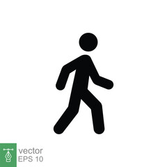 walk icon. simple solid style. pedestrian, walking man, pictogram, human, side, walkway concept. bla