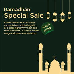 Wall Mural - Ramadan sale banner template design background for promotion