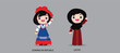 People in national dress.Dominican Republic,Qatar,Set of pairs dressed in traditional costume. National clothes. illustration.