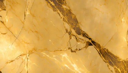 A gold marble texture with subtle veins and a polished surface background. generative AI