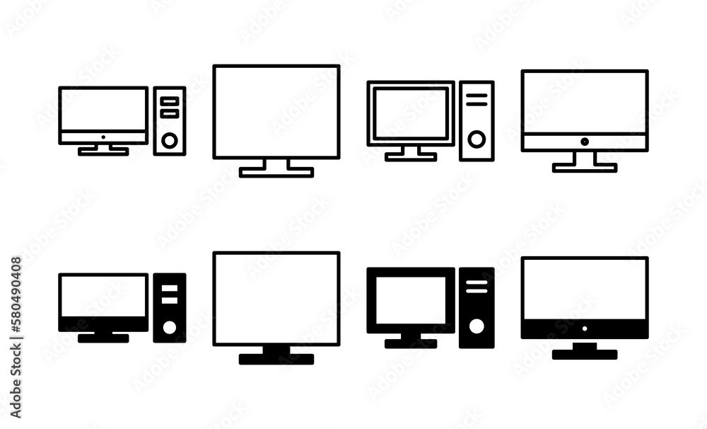 Computer icon vector for web and mobile app. computer monitor sign and ...