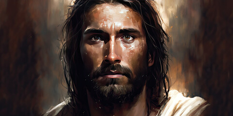 Canvas Print - Jesus Christ, Savior of mankind, generative AI