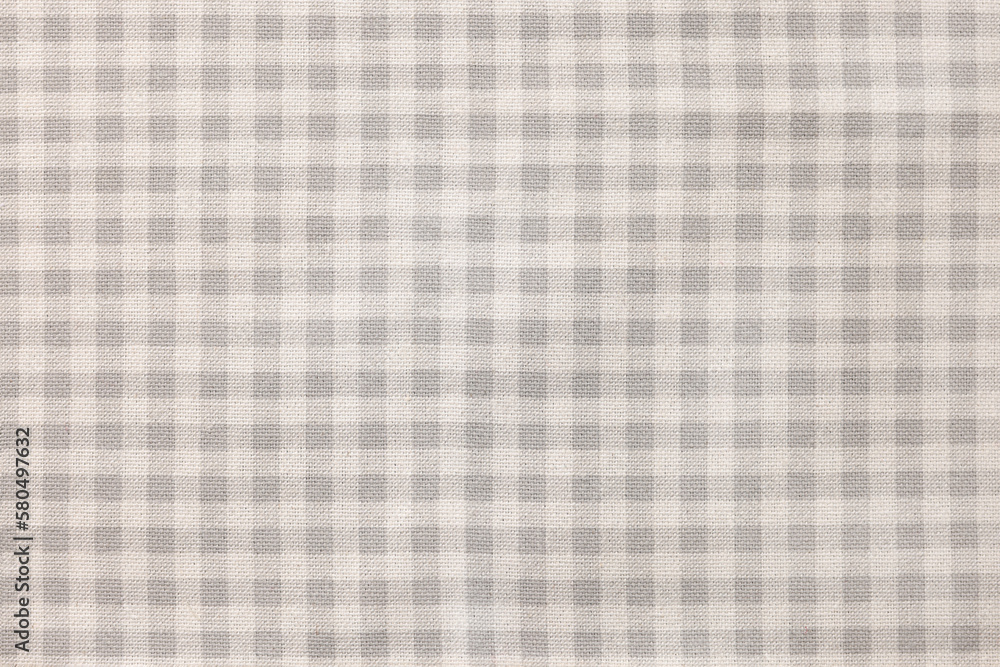Beige checkered tablecloth as background, top view Stock Photo | Adobe ...