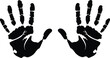 A human handprint silhouette vector illustration.