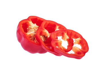 Wall Mural - slice red pepper on transparent png