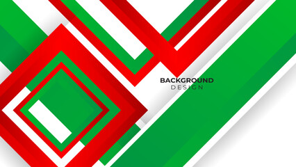 Modern green red and white background