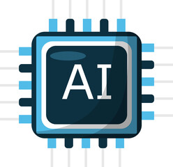 Artificial intelligence icon element design illustration. AI technology and cyber icon element. Futuristic technology service and communication artificial intelligence concept