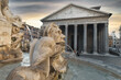 Detail of Pantheon fountain in Rome