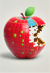 Wall Mural - Apple shaped puzzle.