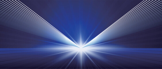 Wall Mural - abstract blue background with rays