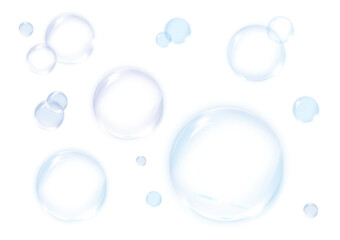 背景透過のブルー系水滴
