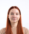 © dark_blade - Biometric Passport photo of attractive female, natural look healthy skin