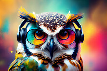Pop Art Owl: A Colorful And Unique Digital Artwork	