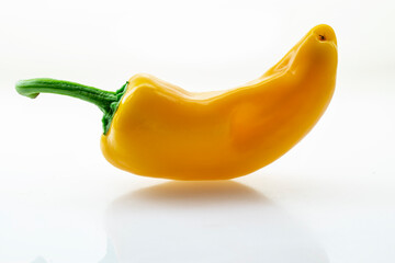 Poster - Bell peppers, fruit peppers, bell peppers, yellow bell peppers, fresh, on a white background,