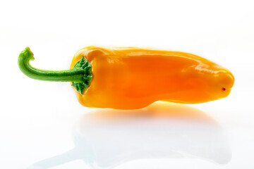 Poster - Bell peppers, fruit peppers, bell peppers, yellow bell peppers, fresh, on a white background,