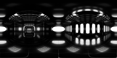 Wall Mural - hdri map, spherical environment panorama background, 360 degree high contrast interior light source 