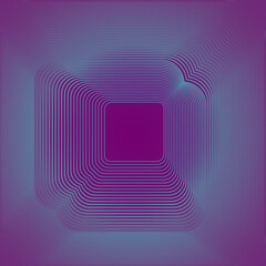 Aufkleber - Symmetrical line pattern with trendy neon gradient representing three-dimensional shape. 3d render digital illustration