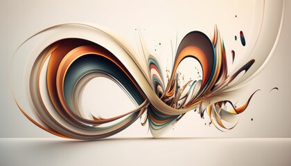 Wall Mural - Captivating Contemporary Art with Abstract Light Curves and Movement on White Background. Generative AI Illustration.