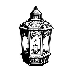 Sticker - A sketch of a Ramadan lantern drawn by hand