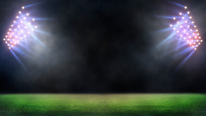 Wall Mural - lights at night and stadium 3D rendering.	
