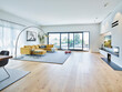 © Westend61 - Empty living room with hardwood floor in modern apartment