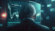 The Stormy Trader: A Mystical Image of a Man Watching a Stock Market Crash on a Screen