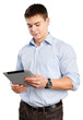 © BillionPhotos.com - Happy young male student using a digital tablet