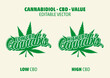 Cannabis Cannabidiol CBD Anteil Angabe Vektor Vorlage