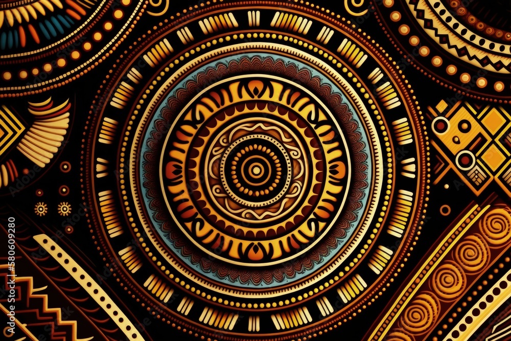 Background illustration with African patterns, print with African ...