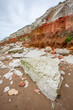 Coastal erosion, East Anglia, UK. Visual evidence of natural environmental erosion on the chalk and sandstone cliffs of the eastern UK coastline.