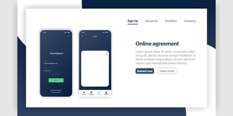 Poster - UI and UX application interface design with phone frame