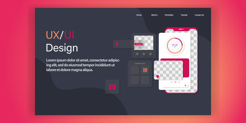 Poster - UI and UX application interface design with phone frame