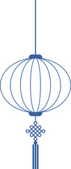 Wall Mural - Oval lantern in traditional Chinese style, line version