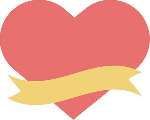 Wall Mural - a flag label with a writeable title on the heart