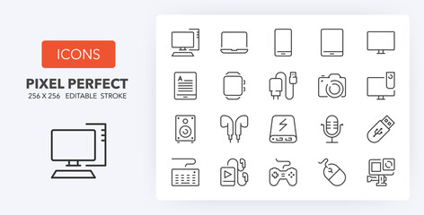 devices line icons 256 x 256