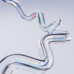 3d line, modern abstract design element 3d rendering, futuristic liquid shape, glass color gradient wave – poster design template
