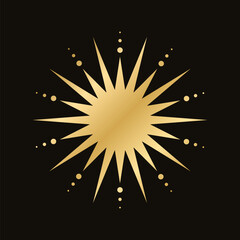 Wall Mural - gold boho celestial sun icon logo. simple modern abstract design for templates, prints, web, social 