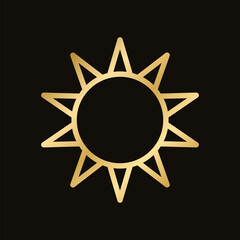 Wall Mural - gold boho celestial sun icon logo. simple modern abstract design for templates, prints, web, social 