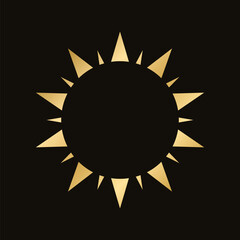 Wall Mural - gold boho celestial sun icon logo. simple modern abstract design for templates, prints, web, social 