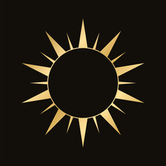 Wall Mural - gold boho celestial sun icon logo. simple modern abstract design for templates, prints, web, social 