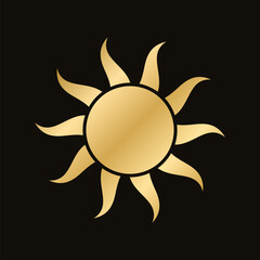 Wall Mural - gold boho celestial sun icon logo. simple modern abstract design for templates, prints, web, social 