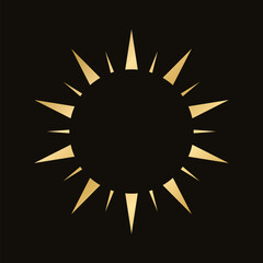 Wall Mural - golden celestial sun icon logo. simple modern abstract design for templates, prints, web, social med
