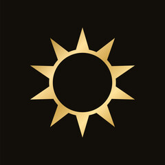 Wall Mural - golden celestial sun icon logo. simple modern abstract design for templates, prints, web, social med